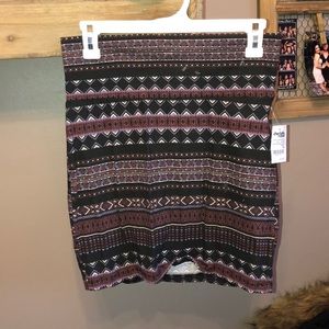 Patterned Mini Pencil Skirt